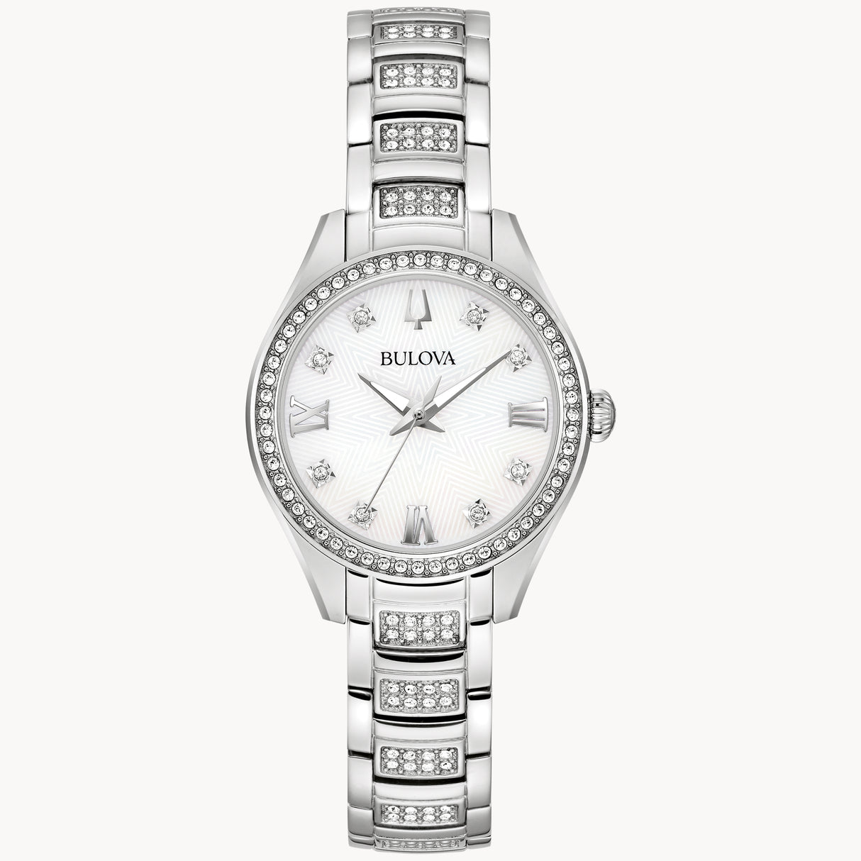 96L311 Reloj Bulova Crystal de dama pulsera de metal