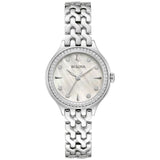 96L312 Reloj Bulova Crystal de dama pulsera de metal 29 mm