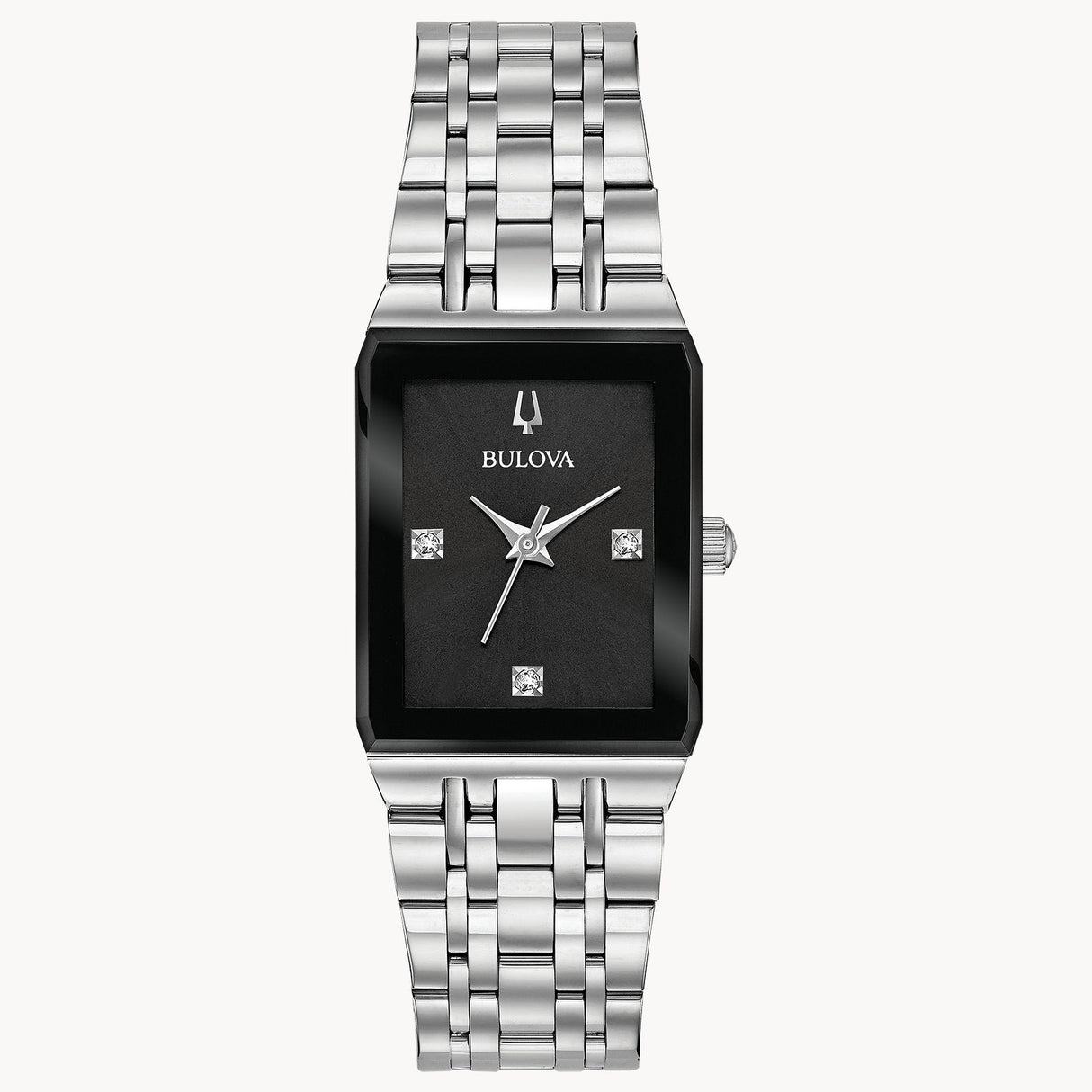 96P202 Reloj Bulova Quadra de dama banda de metal 20 mm