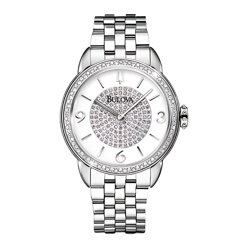 96R184 Reloj Bulova Diamond para dama pulsera de acero