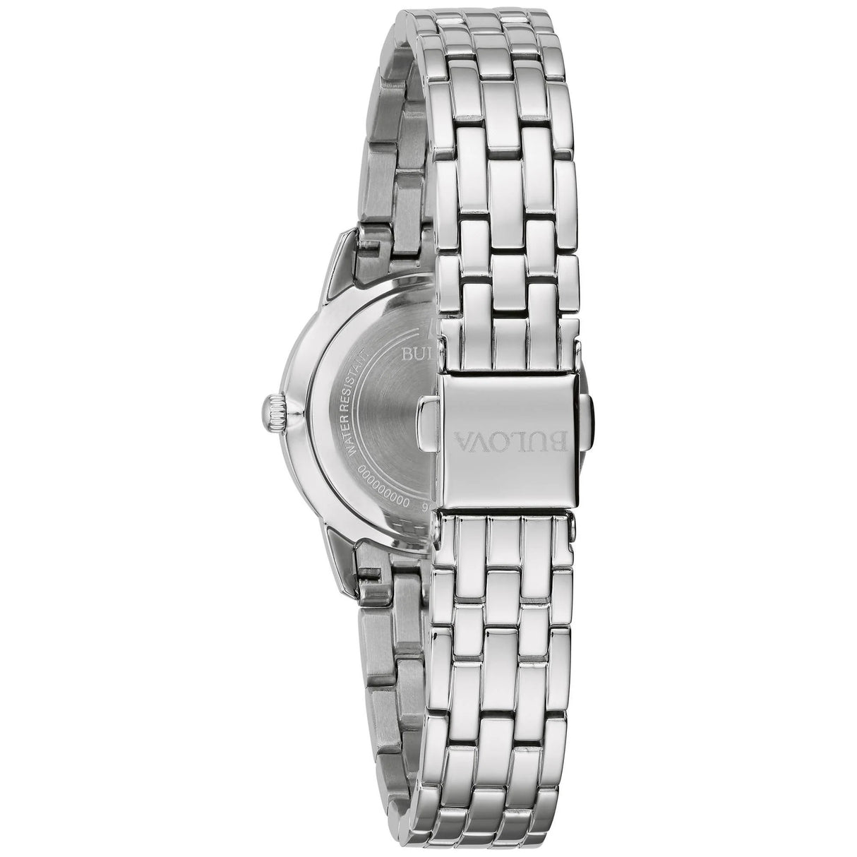 96X155 Reloj Bulova Crystal de dama pulsera de metal 27 mm