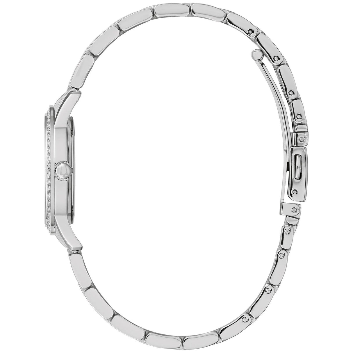 96X155 Reloj Bulova Crystal de dama pulsera de metal 27 mm