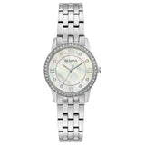 96X155 Reloj Bulova Crystal de dama pulsera de metal 27 mm