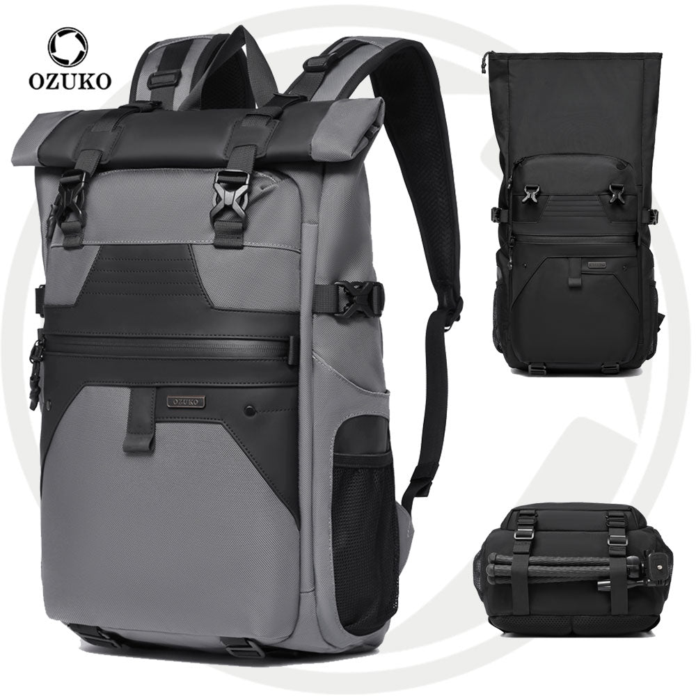 9761  Mochila Ozuko Impermeable Rolltop de 30L