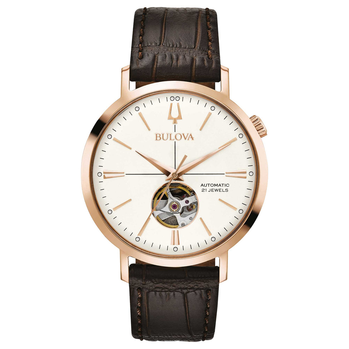 97A136 Reloj Bulova Aerojet de hombre correa de piel 41 mm