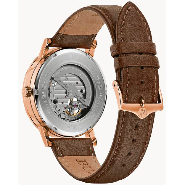 97A155 Reloj Bulova para Hombre Automático banda de piel