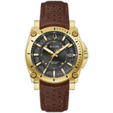 97B216 Reloj Bulova Icon de caballero pulsera de cuero 40 mm