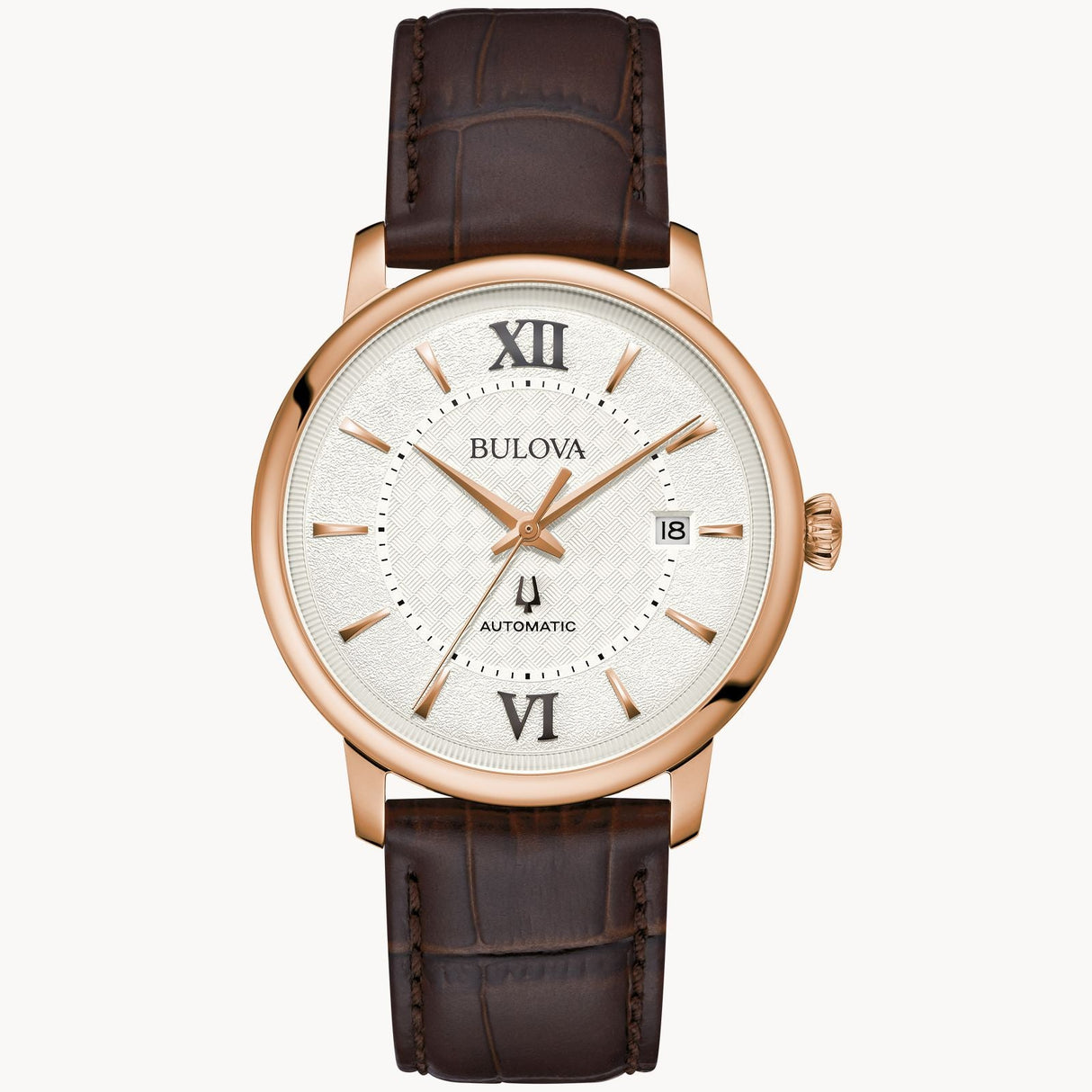 97B225 Reloj Bulova Hudson de caballero pulsera de piel 40mm