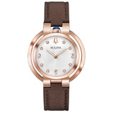97P131 Reloj Bulova Rubaiyat de mujer correa de cuero