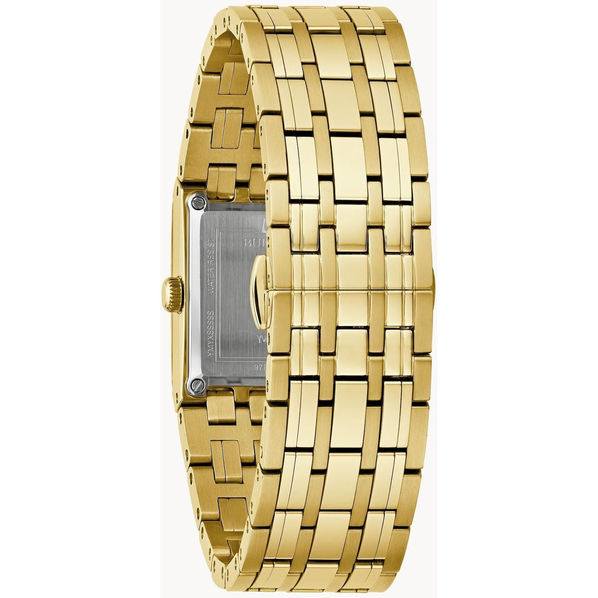 97P167 Reloj Bulova Quadra de dama banda de metal