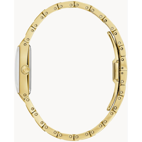 97P167 Reloj Bulova Quadra de dama banda de metal