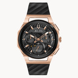 98A185 Reloj Bulova Curv de hombre correa de caucho