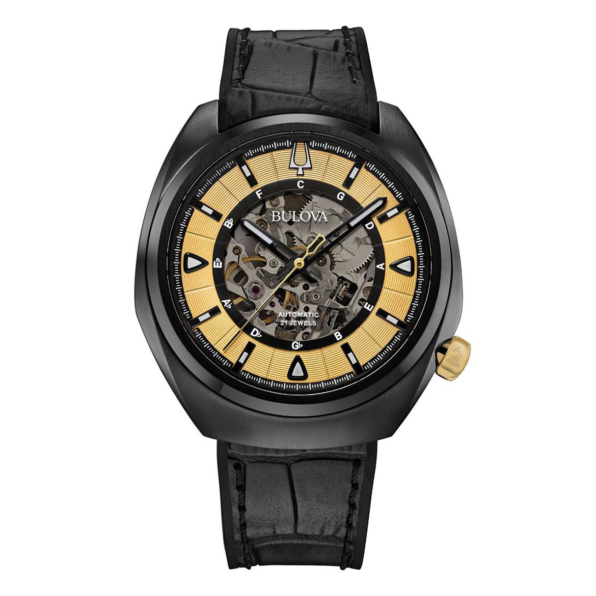 98A241 Reloj Bulova Grammy de hombre pulsera de cuero 44 mm