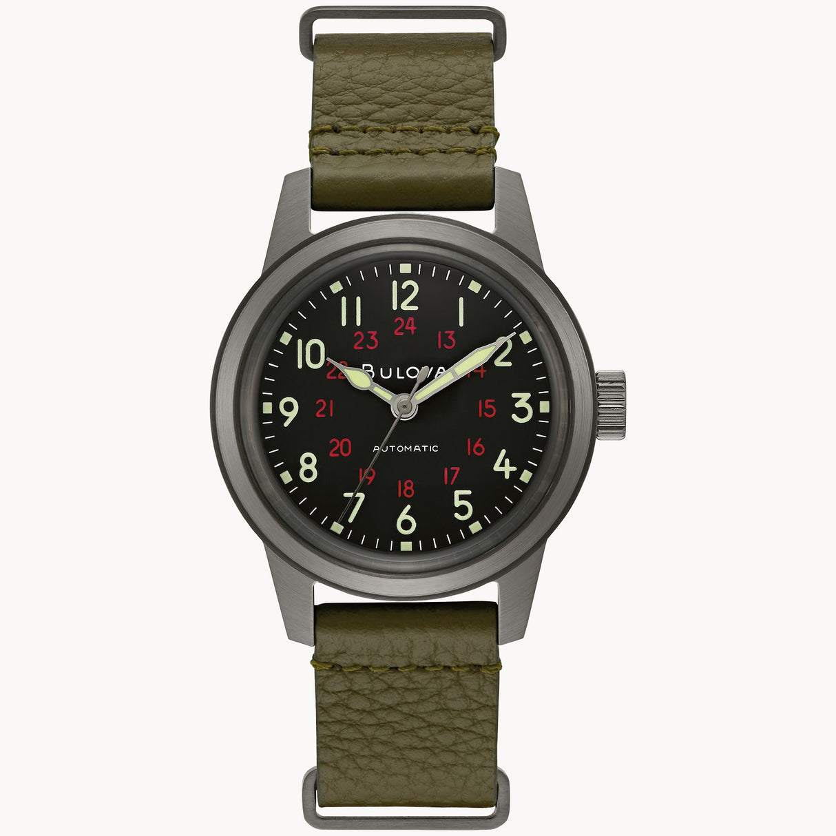98A255 Reloj Bulova Hack Watch de caballero pulsera de piel