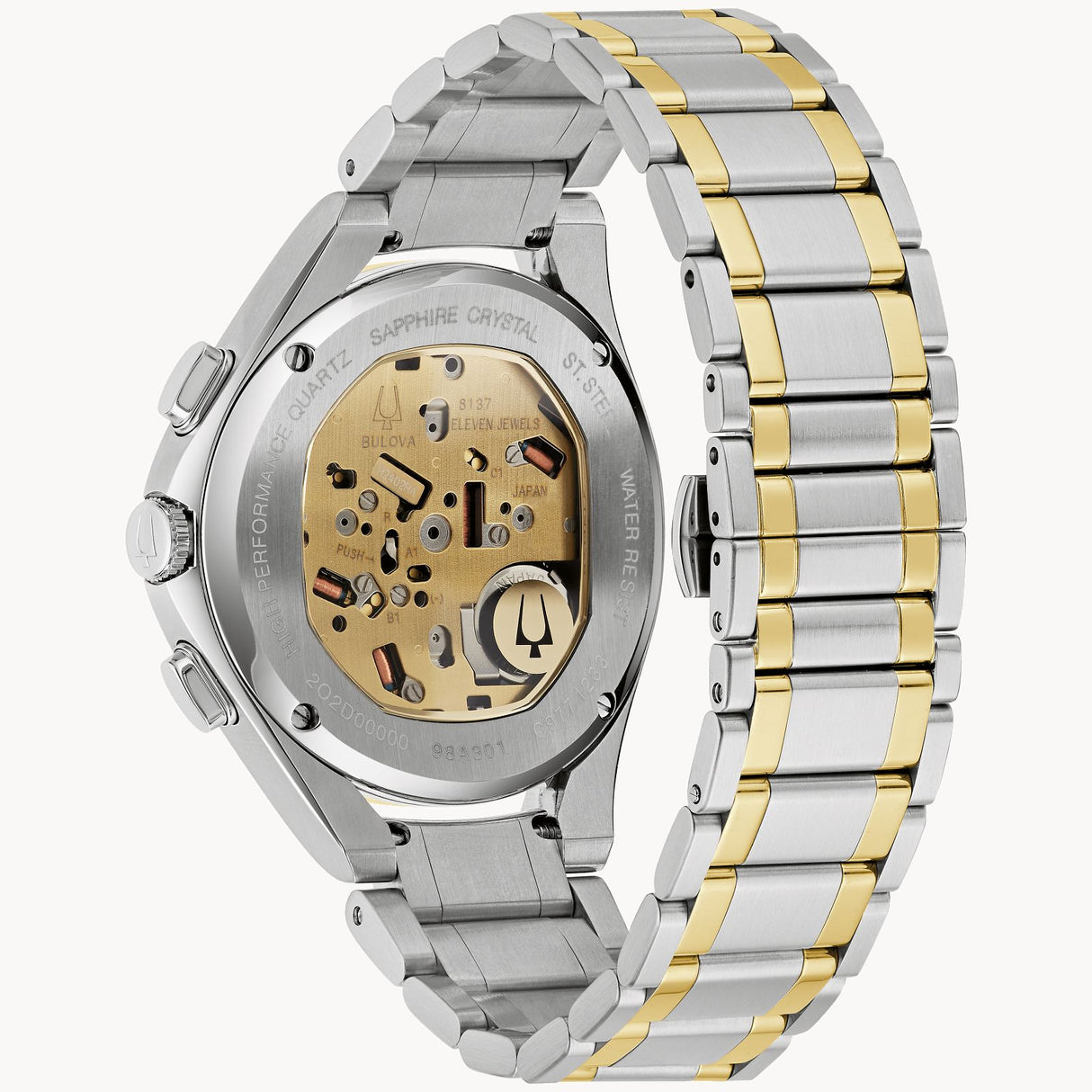 98A301 Reloj Bulova Curv de caballero pulsera de metal