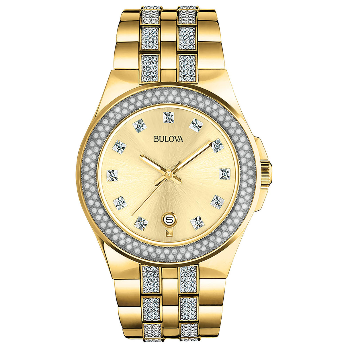 98B174 Reloj Bulova Cristal de hombre pulsera de metal