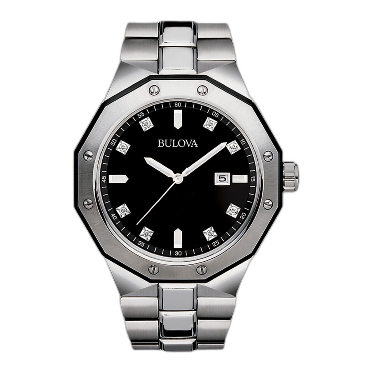 98D103 Reloj Bulova Diamond de hombre correa de metal