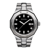 98D103 Reloj Bulova Diamond de hombre correa de metal