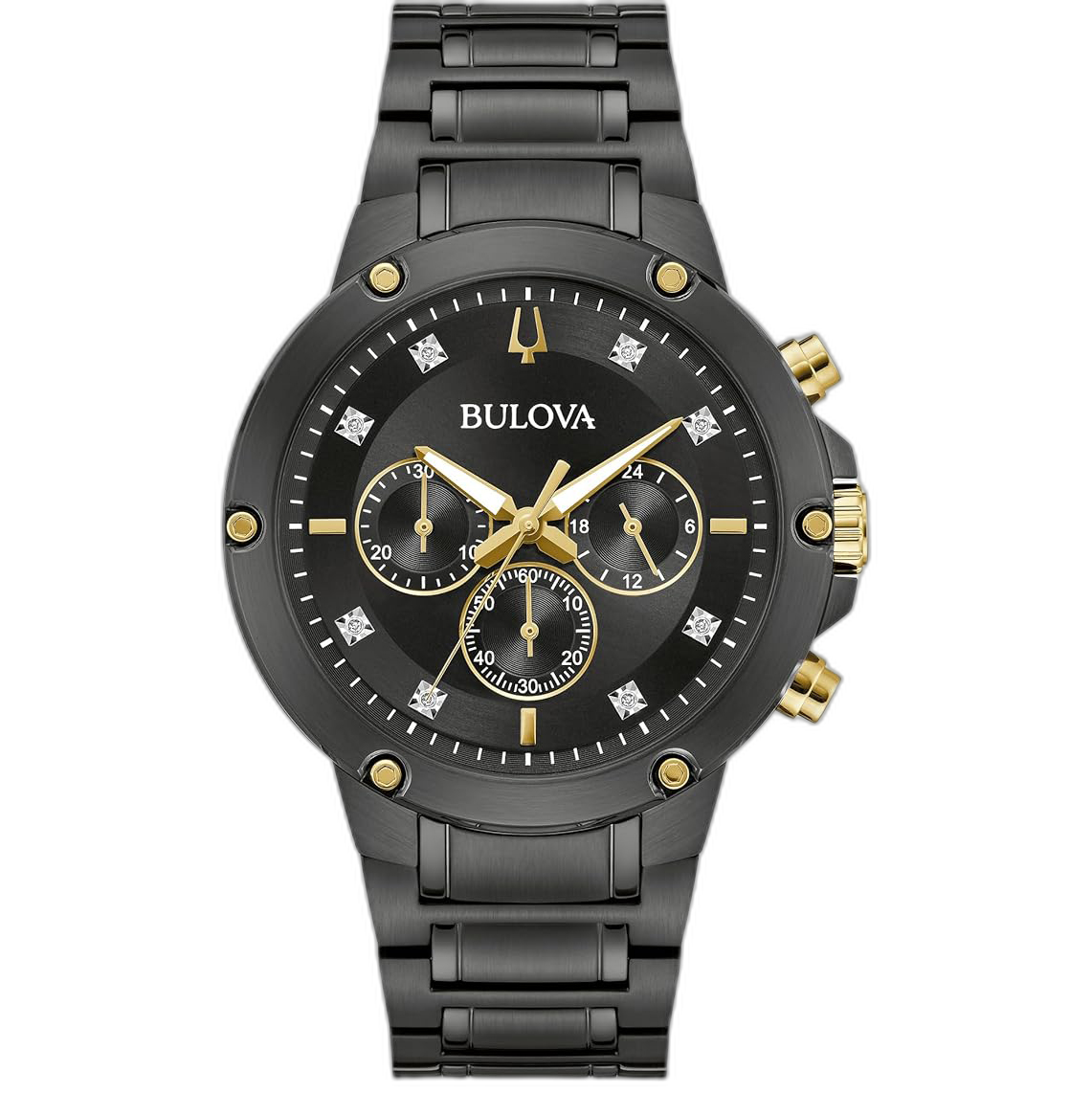 98D190 Reloj Bulova Diamond de caballero pulsera de metal