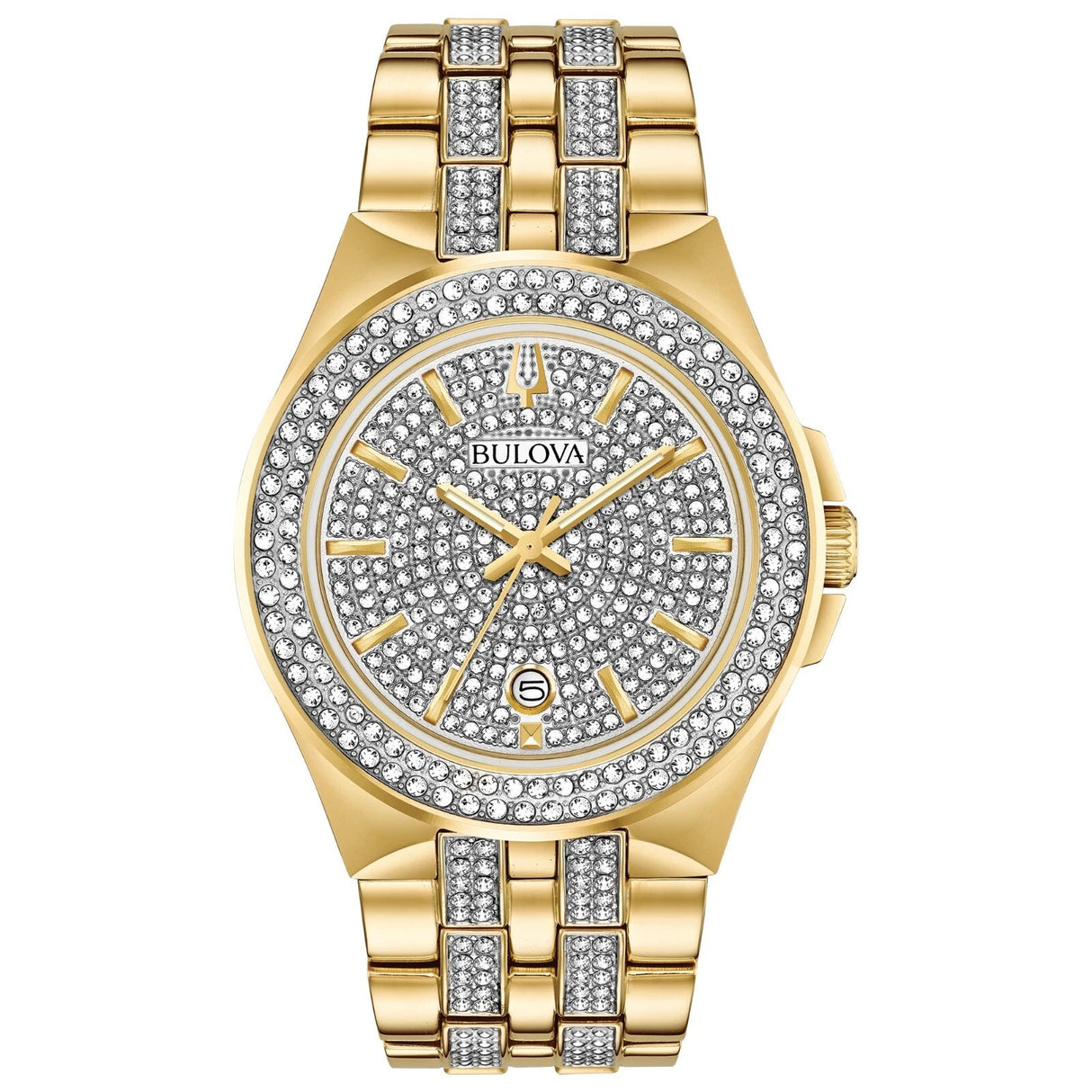 98K102 Reloj Bulova Crystal de hombre correa de metal