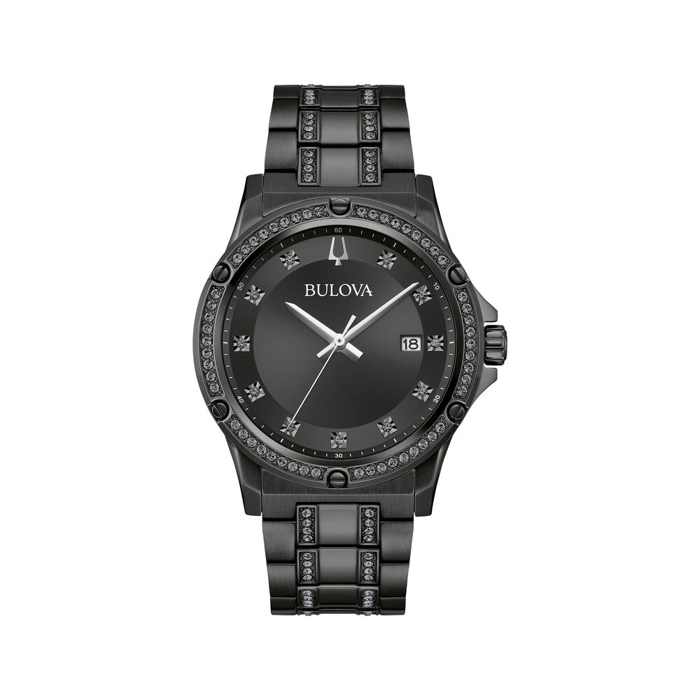 98K119 Reloj Bulova Crystal de hombre banda de metal