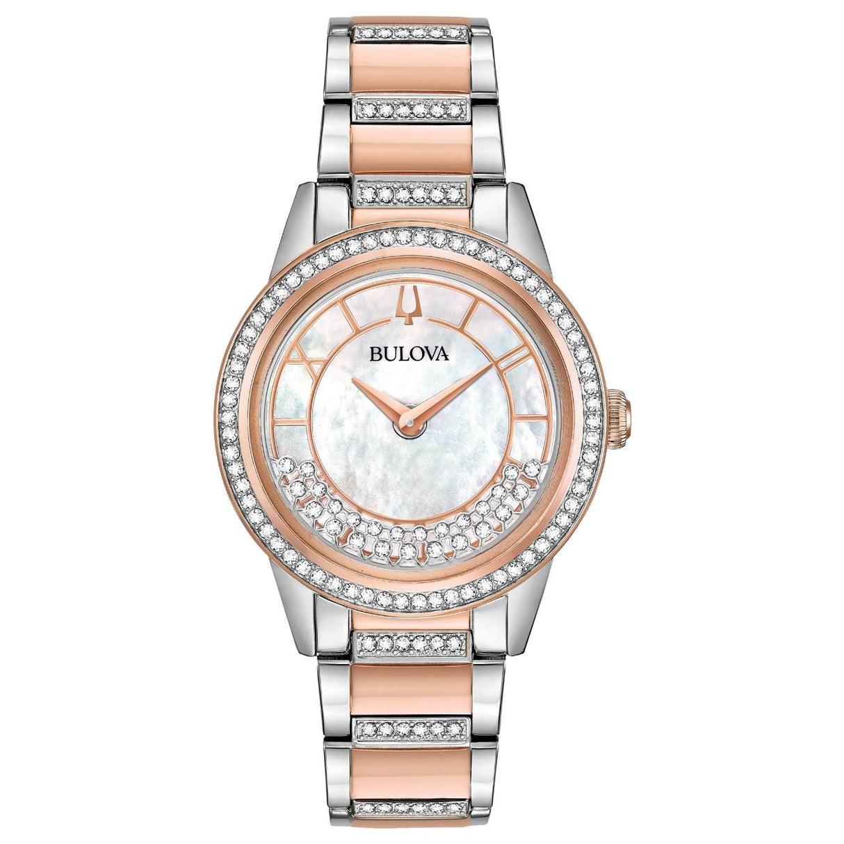 98L246 Reloj Bulova Crystal de dama pulsera de metal