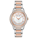98L246 Reloj Bulova Crystal de dama pulsera de metal