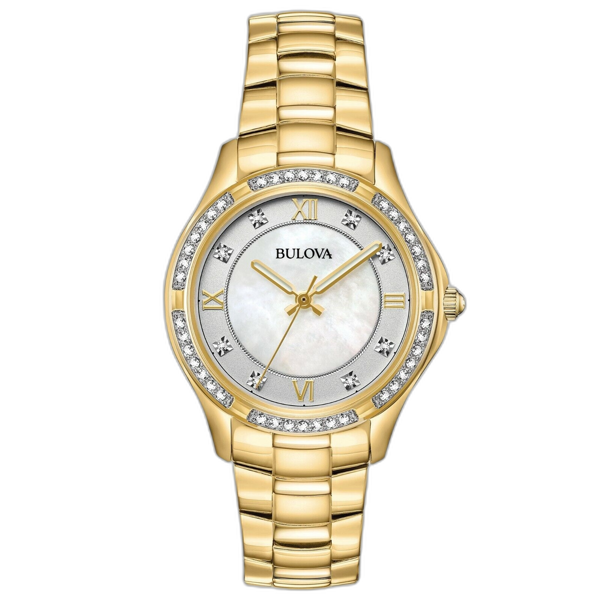 98L256 Bulova Reloj Bulova Crystal Accent pulsera de metal