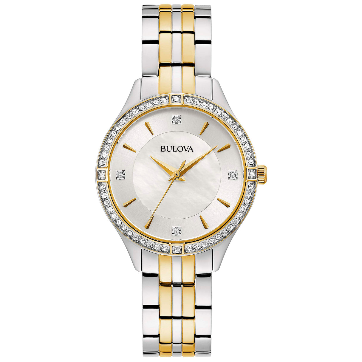 98L273 Reloj Bulova Crystal de mujer pulsera de metal