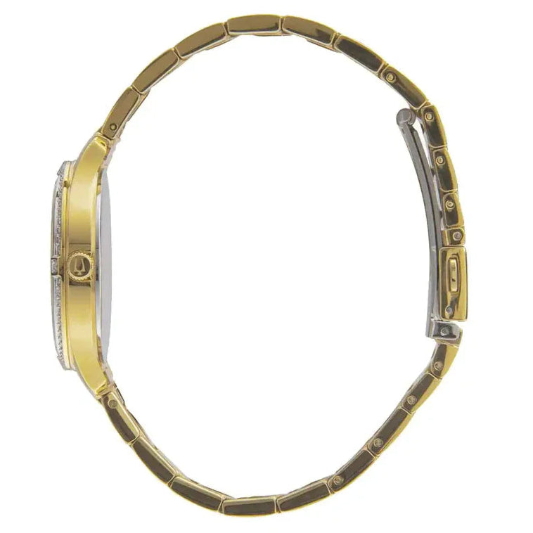 98L274 Reloj Bulova Crystal de dama pulsera de metal