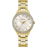 98L274 Reloj Bulova Crystal de dama pulsera de metal