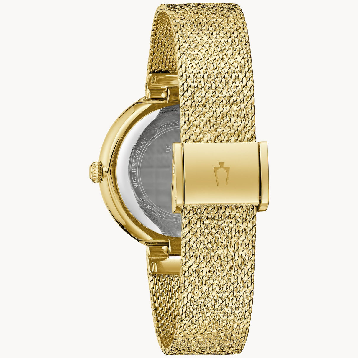 98L321 Reloj Bulova Phantom Champagne Crystal de dama correa de mesh