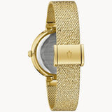 98L321 Reloj Bulova Phantom Champagne Crystal de dama correa de mesh