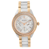 98N100 Bulova Reloj de Pulsera de Cristal de Dama