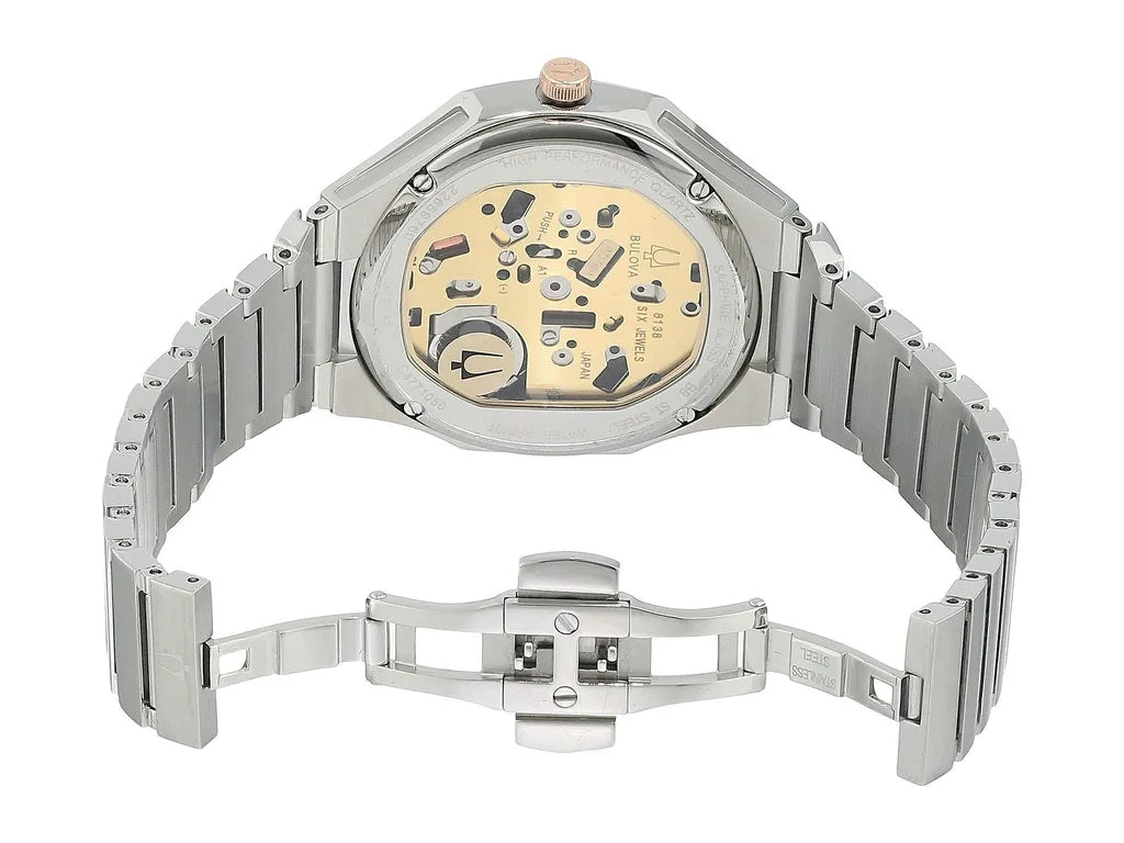 98P182 Reloj Bulova Curv de dama correa de metal