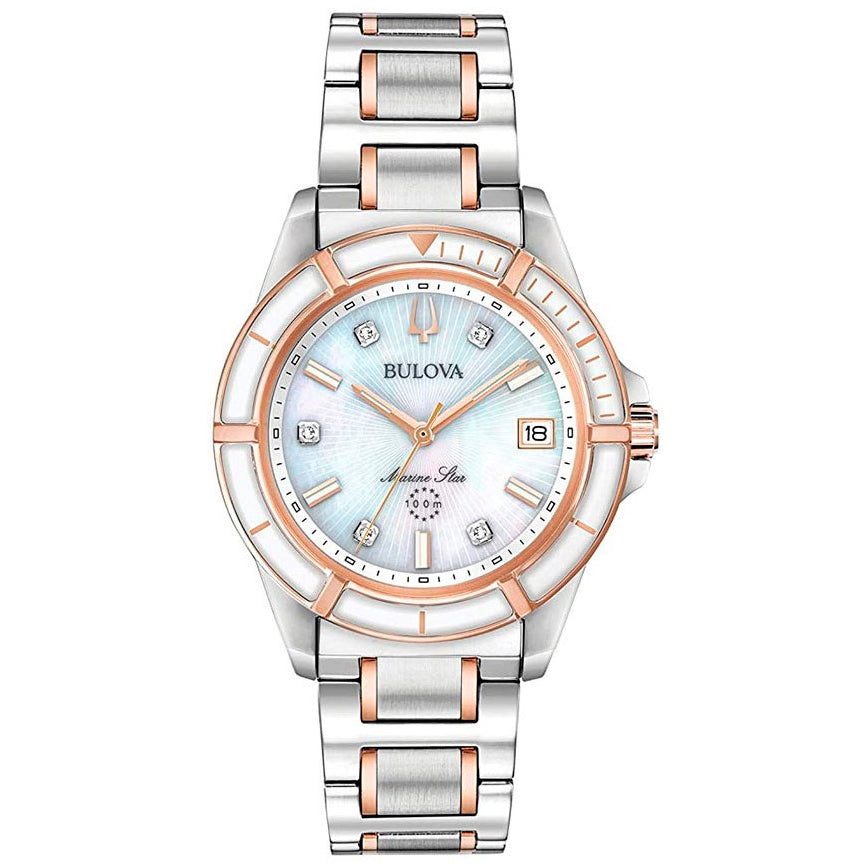 98P187 Reloj Bulova Marine Star de dama correa de metal