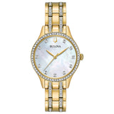 98X119 Reloj Bulova Crystal de dama pulsera de metal
