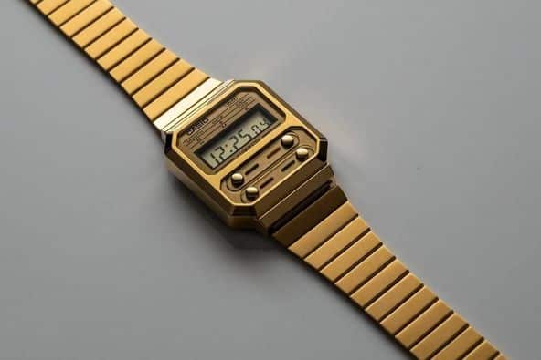 A-100 Reloj Casio para Hombre, Mujer Pulsera de Metal Digital Vintage Clásico