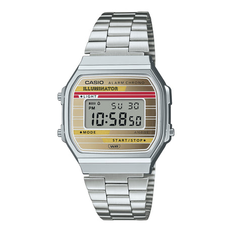 A-168 Reloj Casio para Hombre, Mujer Pulsera de Metal Digital Vintage Clásico Illuminator