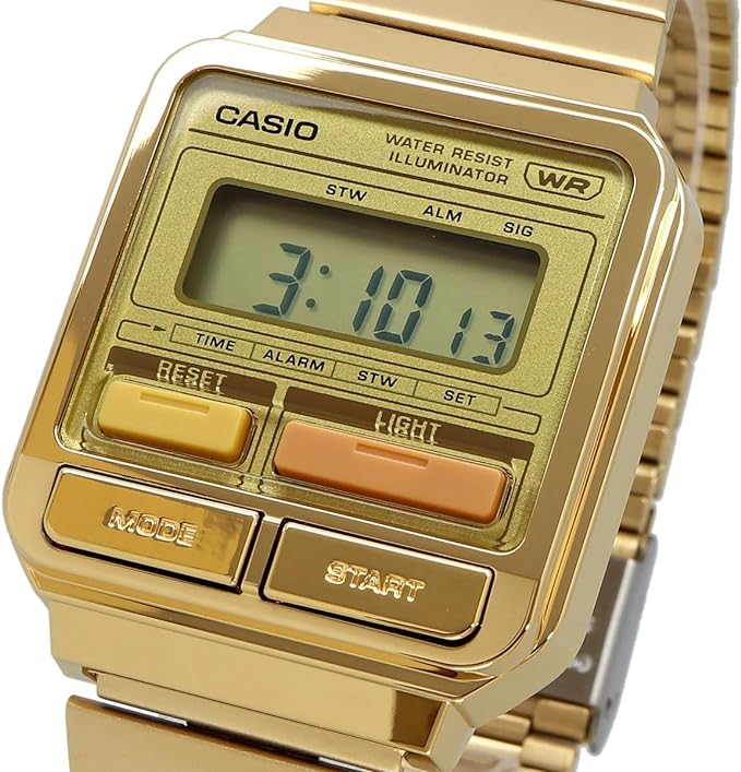 A120 Casio Reloj Unisex Vintage Clásico Pulsera de Metal Digital