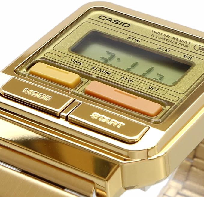 A120 Casio Reloj Unisex Vintage Clásico Pulsera de Metal Digital