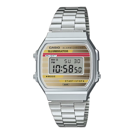 A-168 Reloj Casio para Hombre, Mujer Pulsera de Metal Digital Vintage Clásico Illuminator