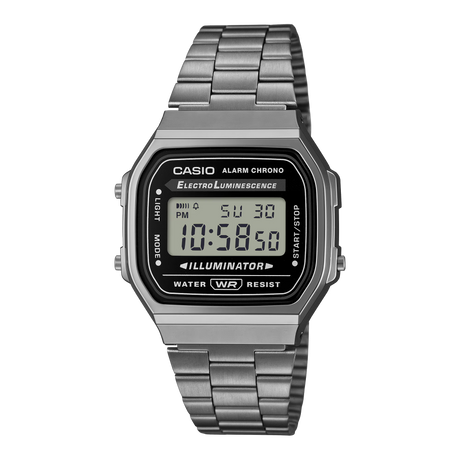 A-168 Reloj Casio para Hombre, Mujer Pulsera de Metal Digital Vintage Clásico Illuminator