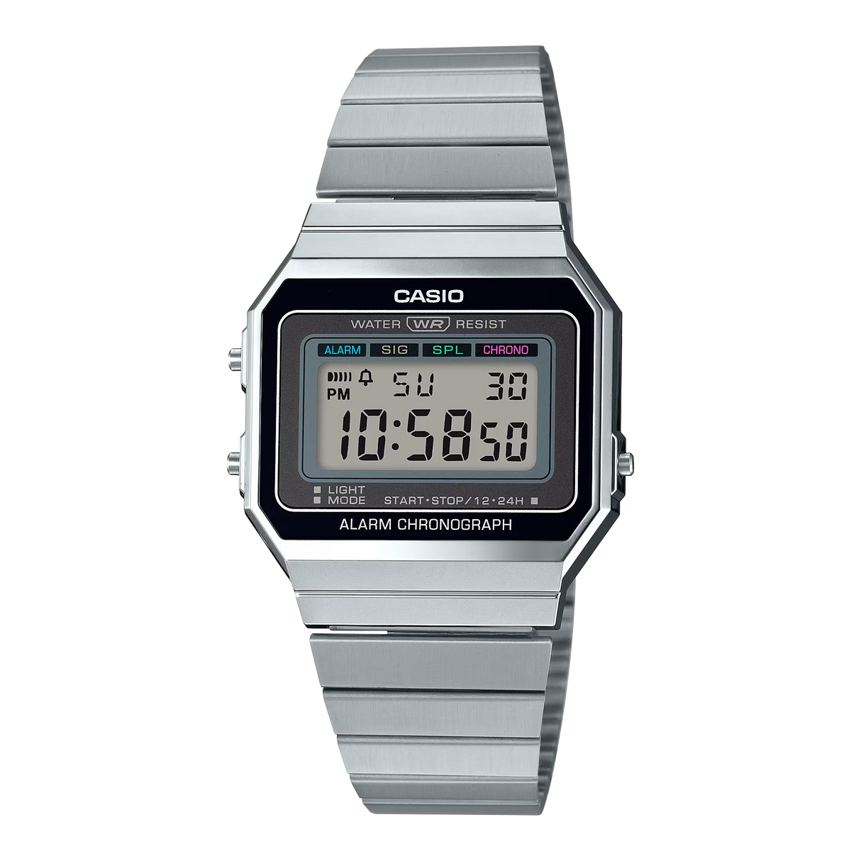 A-700 Reloj Casio para Hombre, Mujer Pulsera de Metal Digital Vintage Clásico Cronógrafo