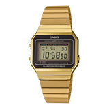 A-700 Reloj Casio para Hombre, Mujer Pulsera de Metal Digital Vintage Clásico Cronógrafo