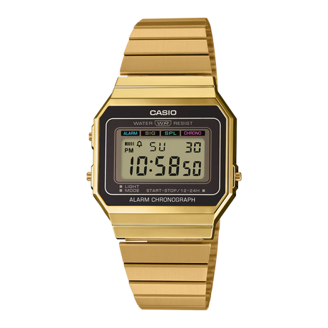 A-700 Reloj Casio para Hombre, Mujer Pulsera de Metal Digital Vintage Clásico Cronógrafo