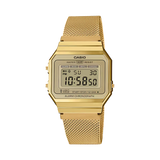A-700 Reloj Casio para Hombre, Mujer Pulsera de Metal Digital Vintage Clásico Cronógrafo