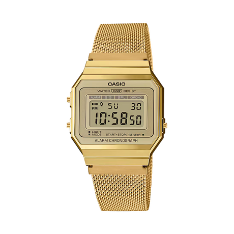 A-700 Reloj Casio para Hombre, Mujer Pulsera de Metal Digital Vintage Clásico Cronógrafo