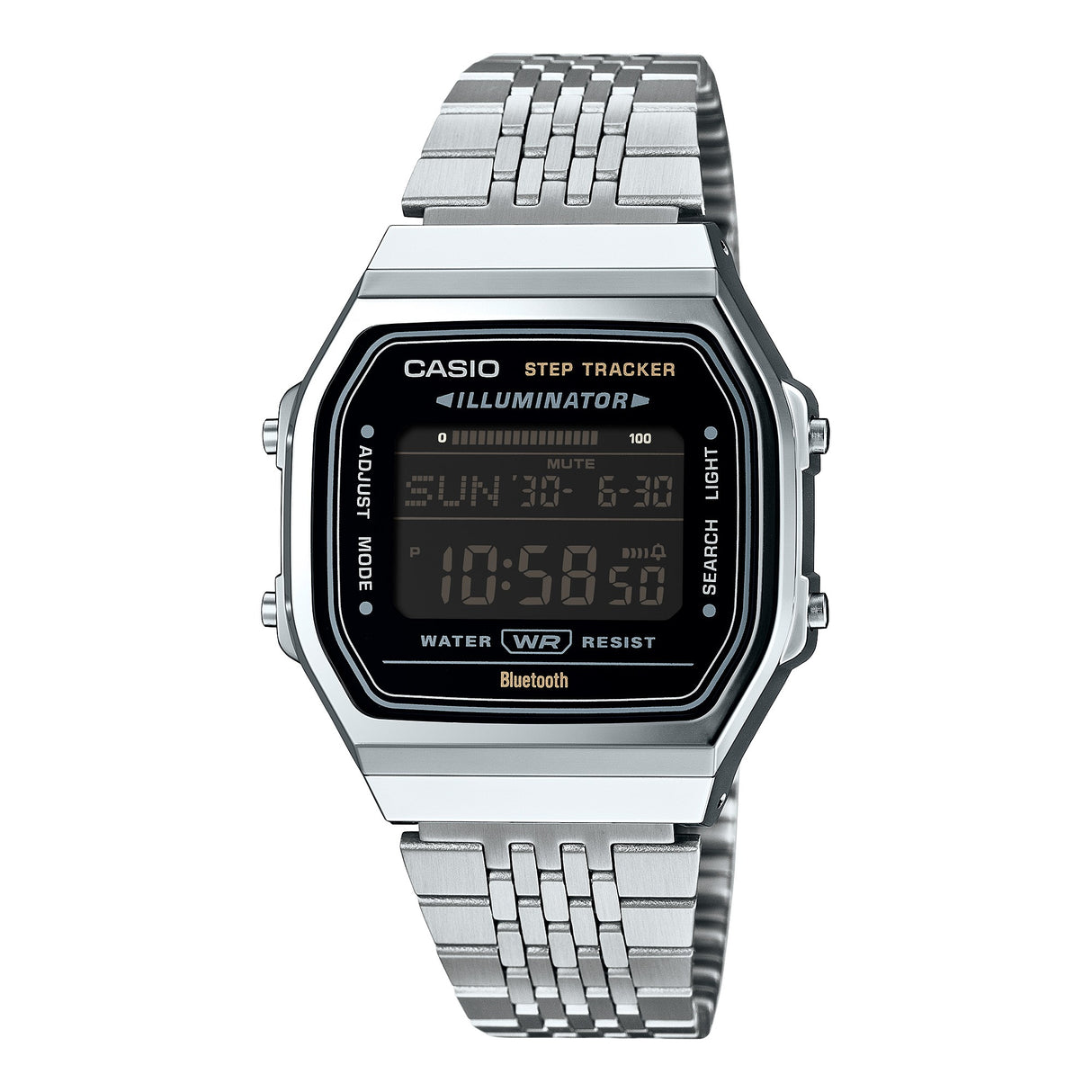 ABL-100 Reloj Casio Unisex pulsera de metal digital con Bluetooth vintage