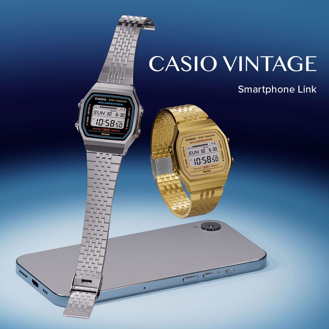 ABL-100 Reloj Casio Unisex pulsera de metal digital con Bluetooth vintage